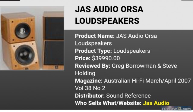 出售: JAS ORSA 旱見的頂級香港喇叭 
